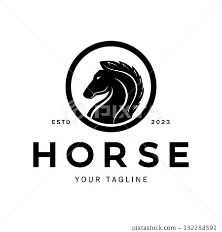 Chess strategy game logo with horse, king, pawn, minister and rook. Logo for chess tournament, chess team, chess championship, chess game application. Chess strategy game logo with horse, king, pawn, minister and rook. Logo for chess tournament, chess team, chess championship, chess game application. 132288591