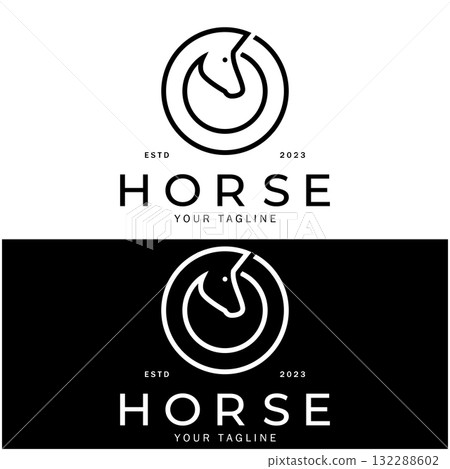 Chess strategy game logo with horse, king, pawn, minister and rook. Logo for chess tournament, chess team, chess championship, chess game application. Chess strategy game logo with horse, king, pawn, minister and rook. Logo for chess tournament, chess team, chess championship, chess game application. 132288602