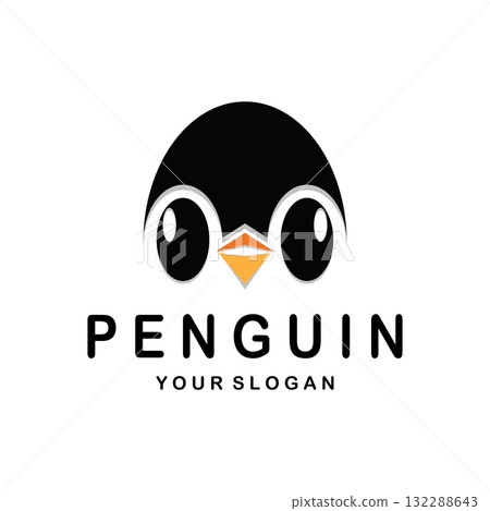 simple penguin logo design template illustration. simple penguin logo design template illustration. 132288643