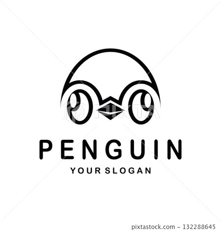 simple penguin logo design template illustration. simple penguin logo design template illustration. 132288645