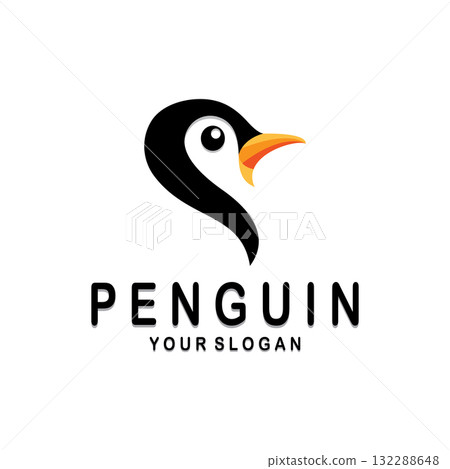 simple penguin logo design template illustration. simple penguin logo design template illustration. 132288648