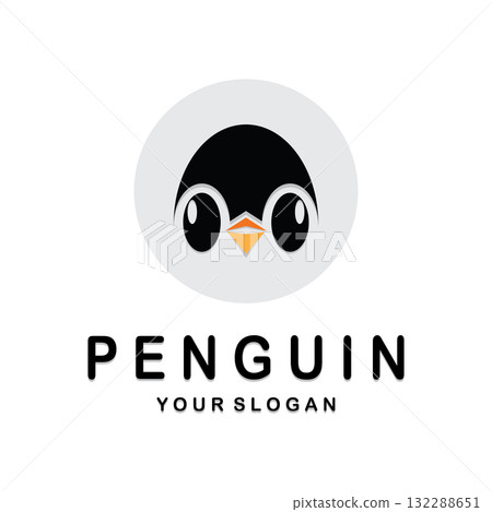 simple penguin logo design template illustration. simple penguin logo design template illustration. 132288651