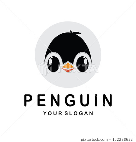 simple penguin logo design template illustration. simple penguin logo design template illustration. 132288652