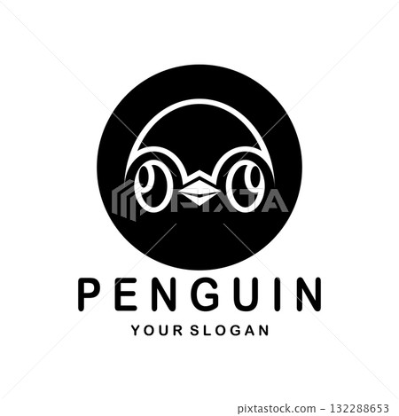 simple penguin logo design template illustration. simple penguin logo design template illustration. 132288653