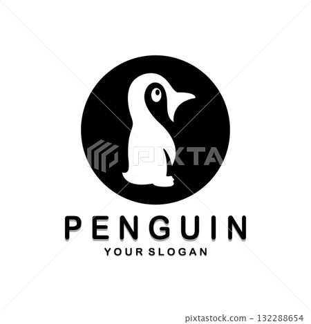 simple penguin logo design template illustration. simple penguin logo design template illustration. 132288654