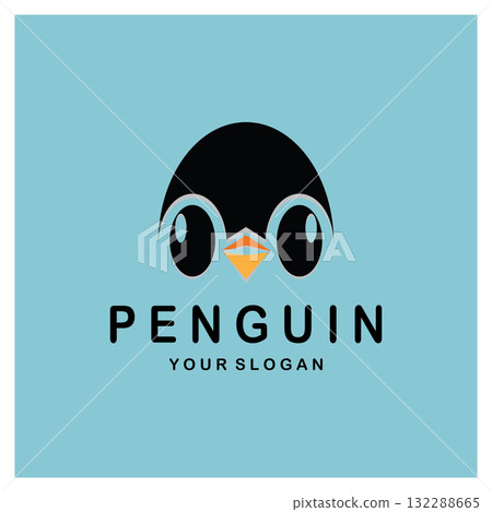 simple penguin logo design template illustration. simple penguin logo design template illustration. 132288665