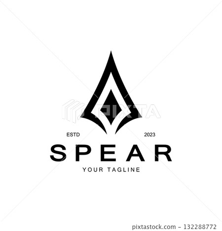Spear logo icon vector illustration design.Head spear logo vintage illustration design vector 132288772