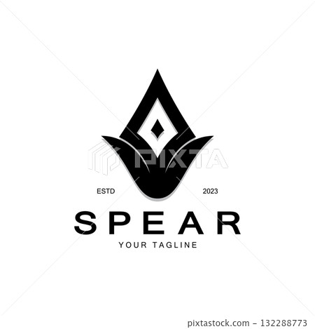 Spear logo icon vector illustration design.Head spear logo vintage illustration design vector 132288773