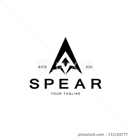 Spear logo icon vector illustration design.Head spear logo vintage illustration design vector 132288777