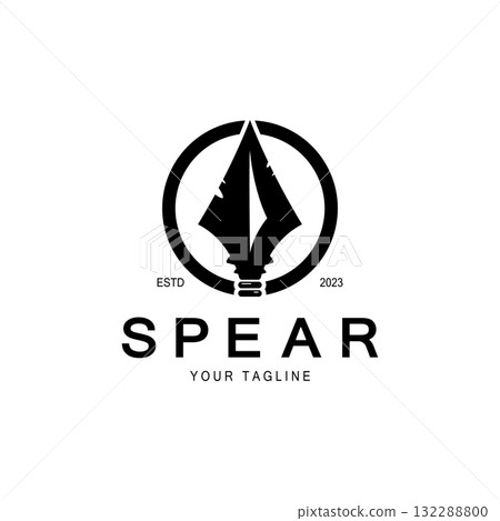 Spear logo icon vector illustration design.Head spear logo vintage illustration design vector 132288800
