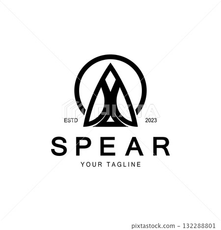 Spear logo icon vector illustration design.Head spear logo vintage illustration design vector 132288801