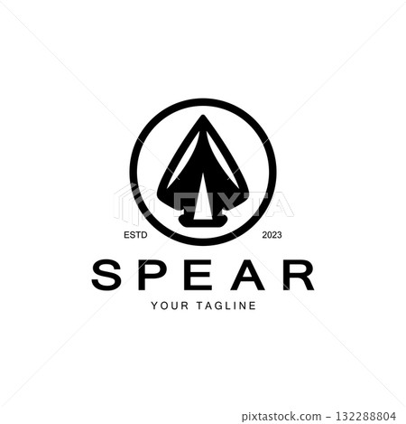 Spear logo icon vector illustration design.Head spear logo vintage illustration design vector 132288804