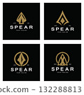 Spear logo icon vector illustration design.Head spear logo vintage illustration design vector 132288813