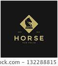 Chess strategy game logo with horse, king, pawn, minister and rook. Logo for chess tournament, chess team, chess championship, chess game application. 132288815