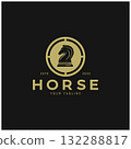Chess strategy game logo with horse, king, pawn, minister and rook. Logo for chess tournament, chess team, chess championship, chess game application. 132288817