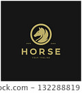 Chess strategy game logo with horse, king, pawn, minister and rook. Logo for chess tournament, chess team, chess championship, chess game application. 132288819