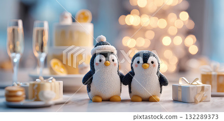 Healing Animals / Cute Penguin and Christmas (3D) 132289373