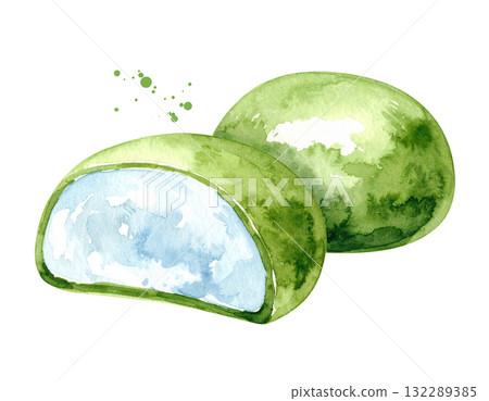 Illustration material of Japanese sweets 132289385