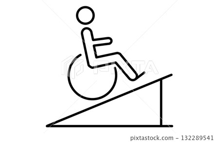 輪椅和坡道象形文字材料圖標 輪椅和坡道象形文字材料圖標 132289541