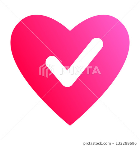 Check mark badge icon, certification mark, heart, RGB Check mark badge icon, certification mark, heart, RGB 132289696