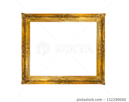 antique gilded frame isolated on white background antique gilded frame isolated on white background 132290088