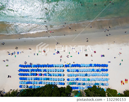 Aerial view of Kata beach in Phuket, Thailand. Aerial view of Kata beach in Phuket, Thailand. 132290153