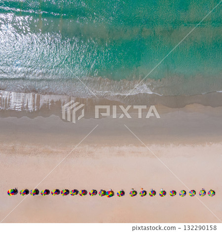 Aerial view of Kata beach in Phuket, Thailand. 132290158