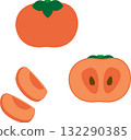 Simple persimmon illustration material 132290385