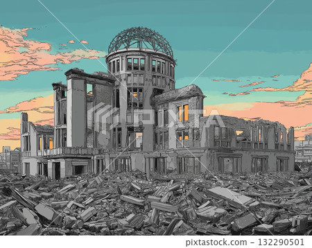 原子彈爆炸圓頂屋殘骸插圖 132290501