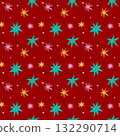 Seamless Christmas pattern with colorful stars 132290714