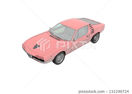 car isolated on transparent background, 3d illustration, cg render 132290724