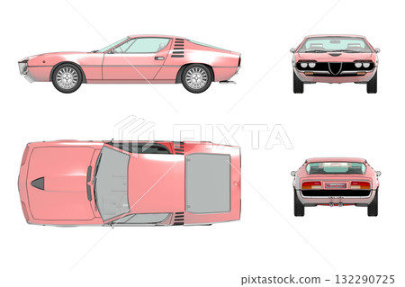 car isolated on transparent background, 3d illustration, cg render car isolated on transparent background, 3d illustration, cg render 132290725