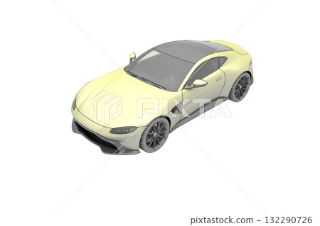 car isolated on transparent background, 3d illustration, cg render 132290726