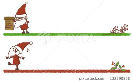 Cute Santa line illustration set 132290898