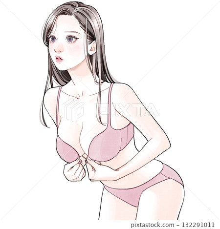 Woman wearing a bra 132291011