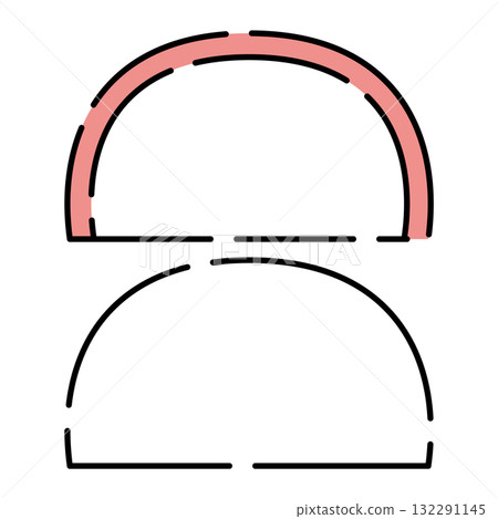 Kamaboko cross section illustration set (red and white) Kamaboko cross section illustration set (red and white) 132291145