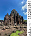 Old stone structure with clear blue sky 132291564