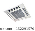 Ceiling type white air conditioner isolated white background 132291570