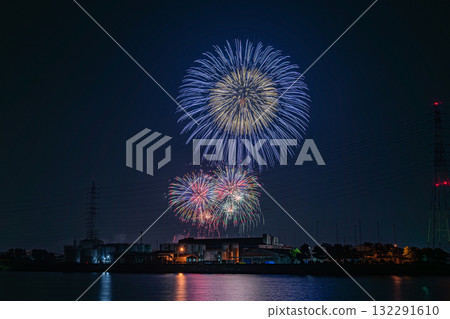 Kinuura Port Festival Fireworks Display Fireworks and Factory Night View 132291610