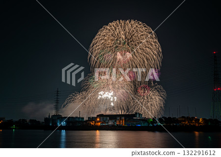 Kinuura Port Festival Fireworks Display Fireworks and Factory Night View 132291612