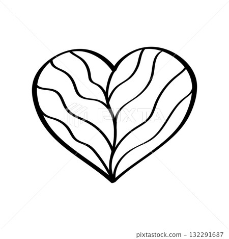 Heart with outgoing waves of doodle icon. Isolated on white vector illustration. 132291687