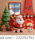Santa Claus with a gift 132291761