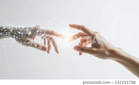 《AI Image》Image of fusion with digital 132291786