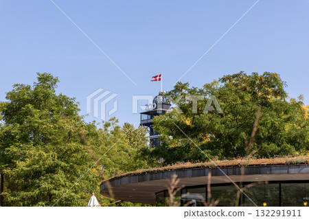 Copenhagen zoo with the Danish flag - Copenhagen, Denmark 132291911