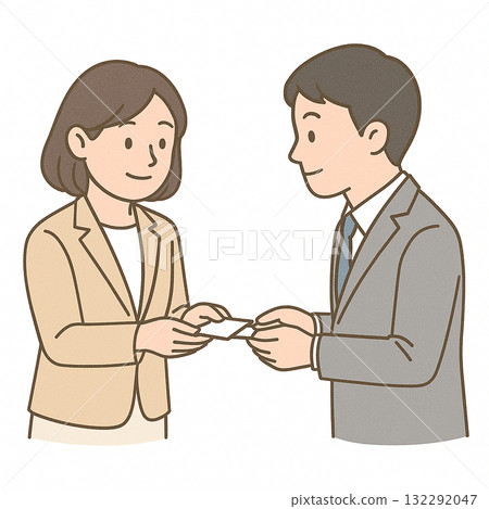 Employment support, vocational training, practicing exchanging business cards Employment support, vocational training, practicing exchanging business cards 132292047