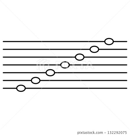 Ascending Musical Scale Notes on Staff 132292075