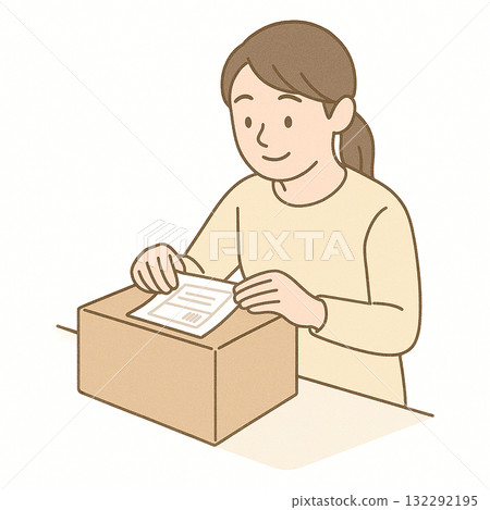 Employment support, vocational training, attaching shipping labels to boxes and preparing them for shipping 132292195