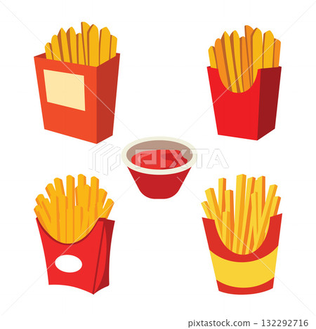 Crispy Fries Collection Tasty Fast Food Icons Crispy Fries Collection Tasty Fast Food Icons 132292716