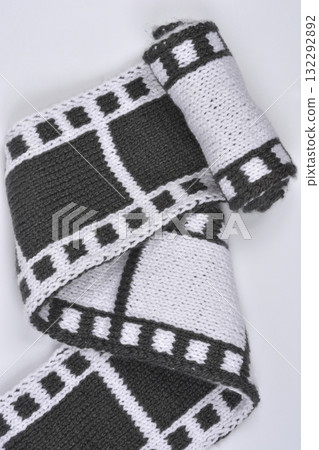 Knitted Film Strip Scarf Knitted Film Strip Scarf 132292892