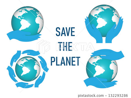 Various hands protecting the Earth, symbolizing unity, environmental care. Various hands protecting the Earth, symbolizing unity, environmental care. 132293286